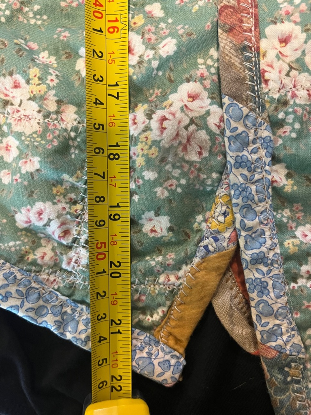 Vintage 90s quilted vest handmade one of a kind patchwork summer reversible - Picture 11 of 12